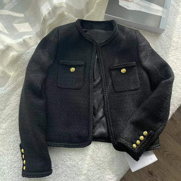 

French Wool Coat Women's Winter Design Sense Small Fit Short Top