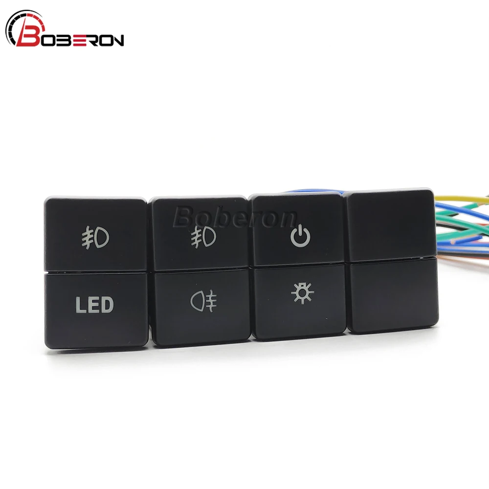 

1PC Car LED Light Switch Front Fog Light Auto Headlight Switch Button with Connection Wire for Toyota Dual Key Switch