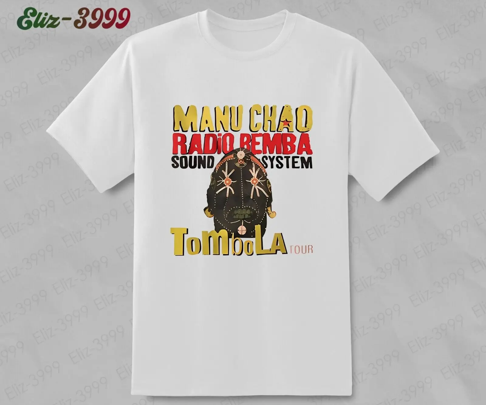 Tombola Tour Manu Chao Radio Bimba Sound System Shirt Mano Negra Rock T-Shirt