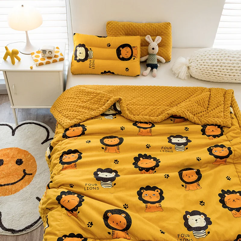 1pcs100x150cmchildren Blankets Breathable Infant Wrap Soft Absorbent Blanket Blankets Cartoon Baby Bath Towe Quilt Baby Quilt