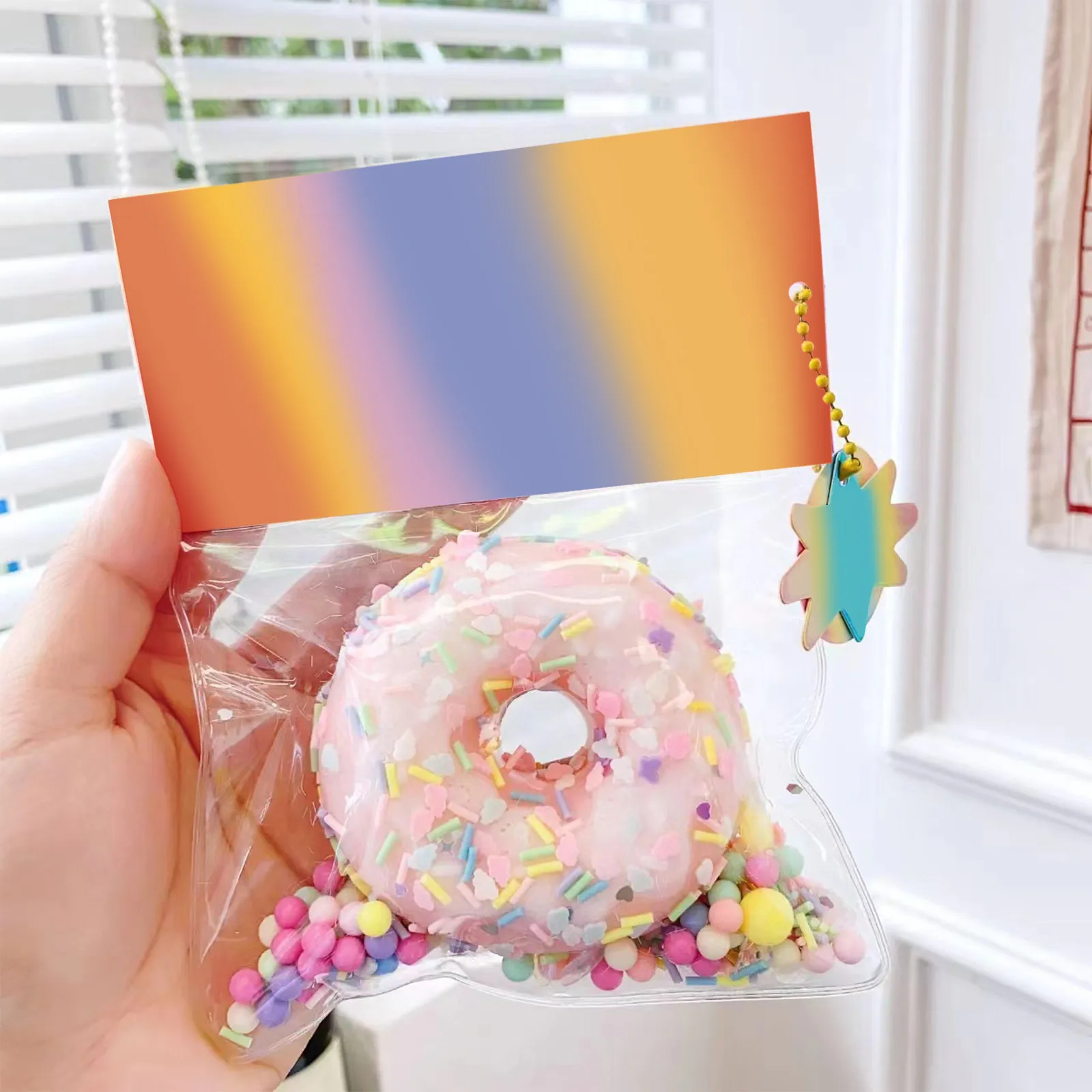 Cake Slow Rebound Pinch Decompression Vent Toy Slow Rising Pink Doughnut Shaped Fun Squishy Toy For Christmas Gift