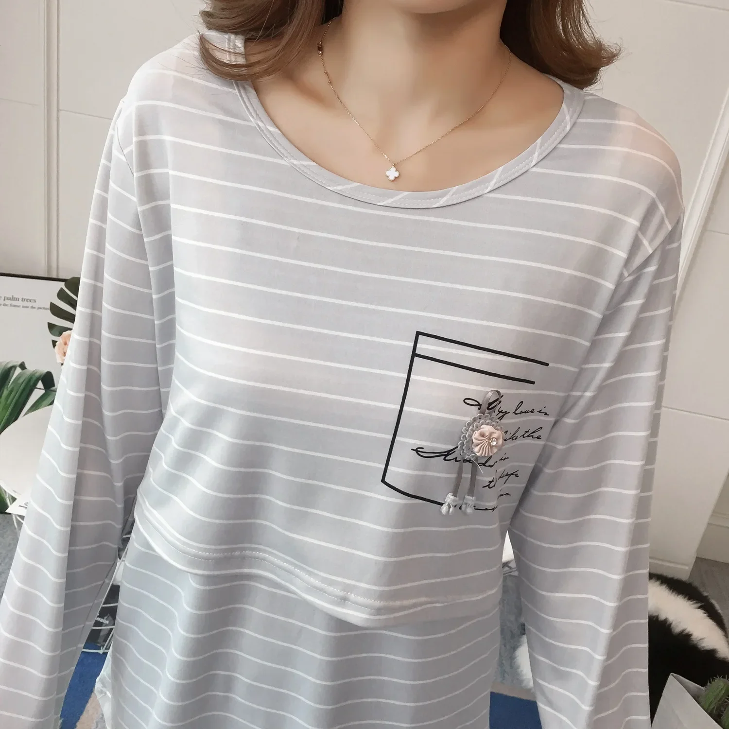Maternity Clothing Sets Lightweight Summer Outerwear Breastfeeding Period Sleepwear Autumn Maternity Dismissal Clothing Homewear