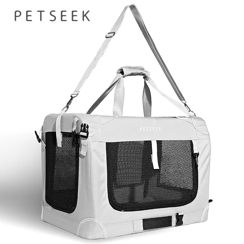 Car Dog Cage Small and Medium-sized Pet Safety Seat Car Trunk Dog Cage Foldable Cat Carrier Ventilated and Breathable Kennel