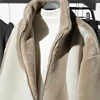 Men Stand Up Collar Thicken Fleece Jacket Outdoor Windproof Warm Coat Autumn Winter 5