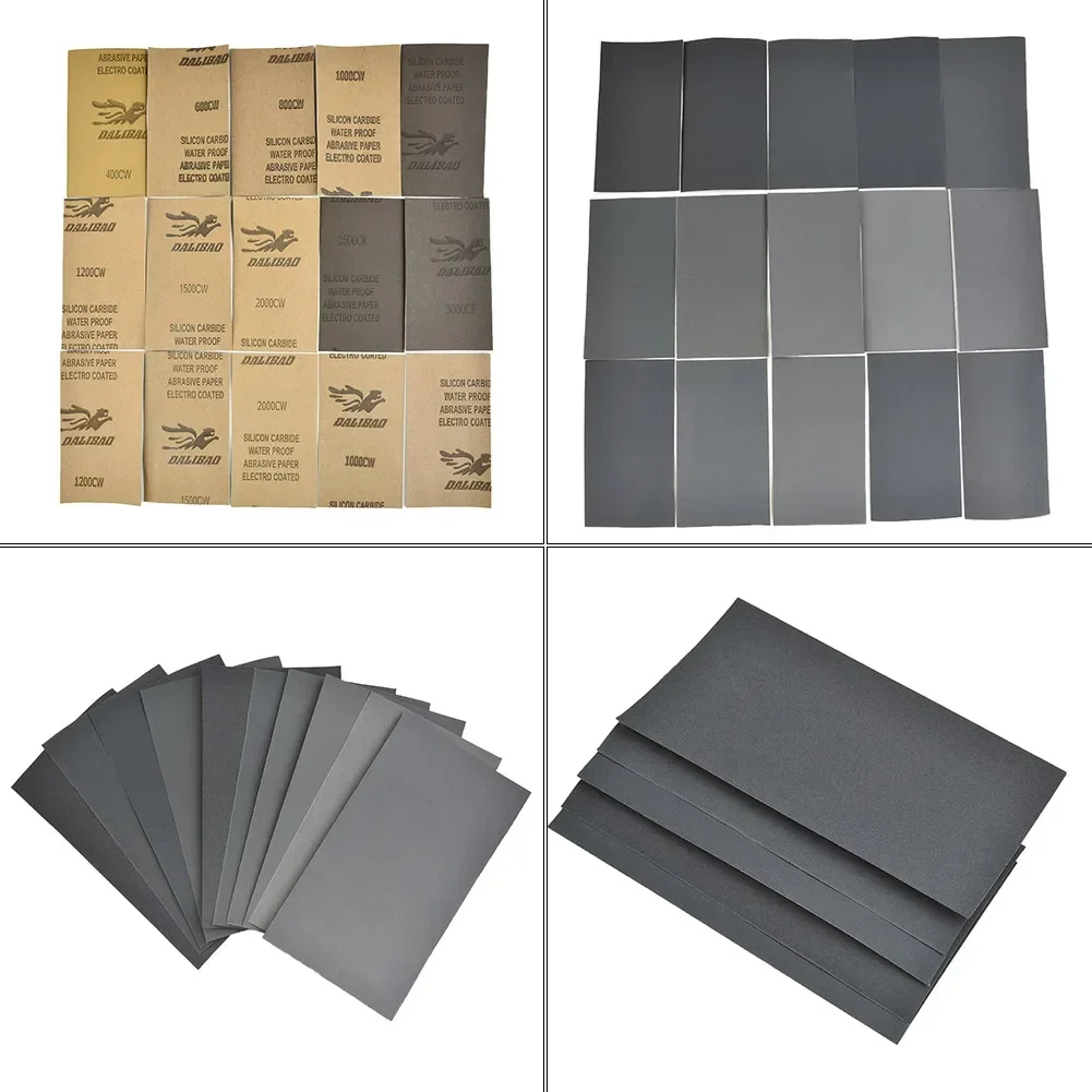 15pcs Sandpaper Set 400 600 3000 800 1000 1200 1500 2000 2500 Grit for sandpaper set