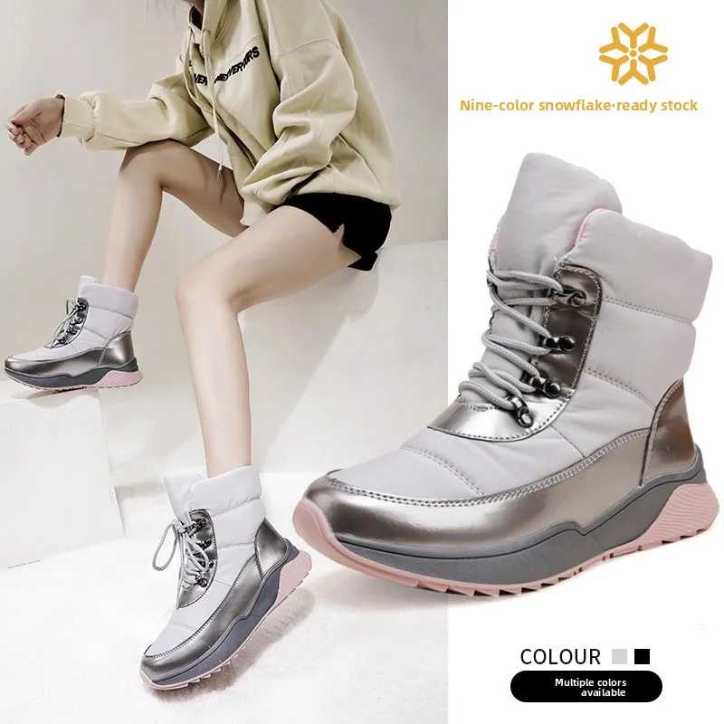 Chaussures sport hiver femme légères 2026 - Bottes neige antidérapantes étanches randonnée ski