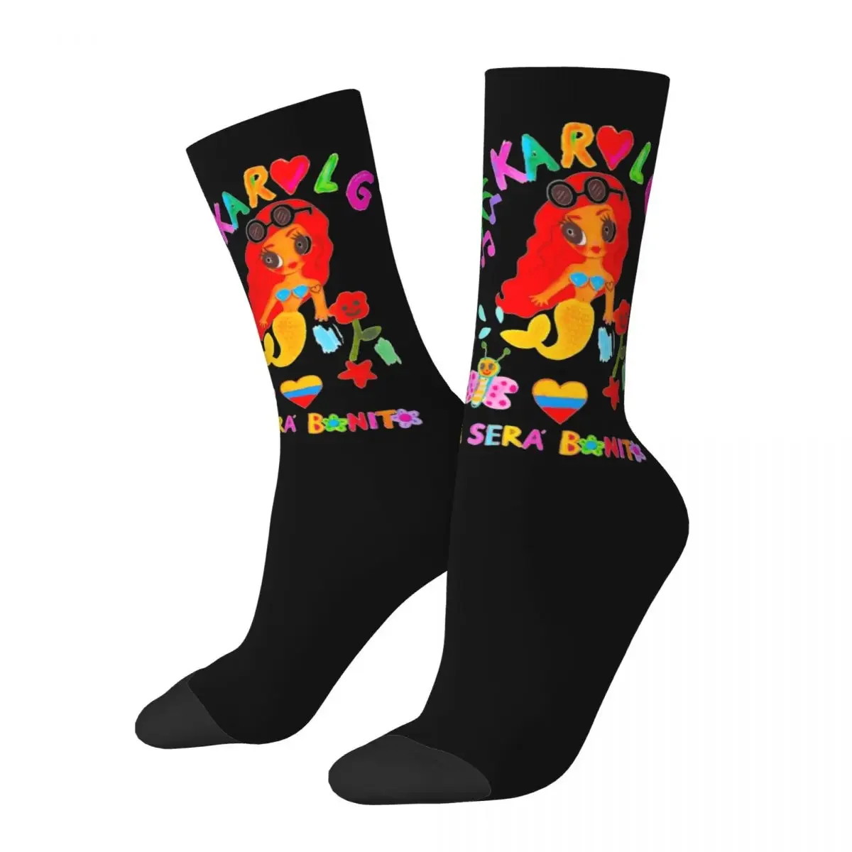 

Manana Sera Bonito Karol G Socks Men Women Funny Happy Music Socks Crazy Spring Summer Middle Tube Socks Gift