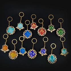 Llavero luminoso de juego Genshin Impact Vision, llazuma Ganyu Keqing Wendi Xiao, de 7 elementos armas, Ojo de Dios Original, llavero de juguete