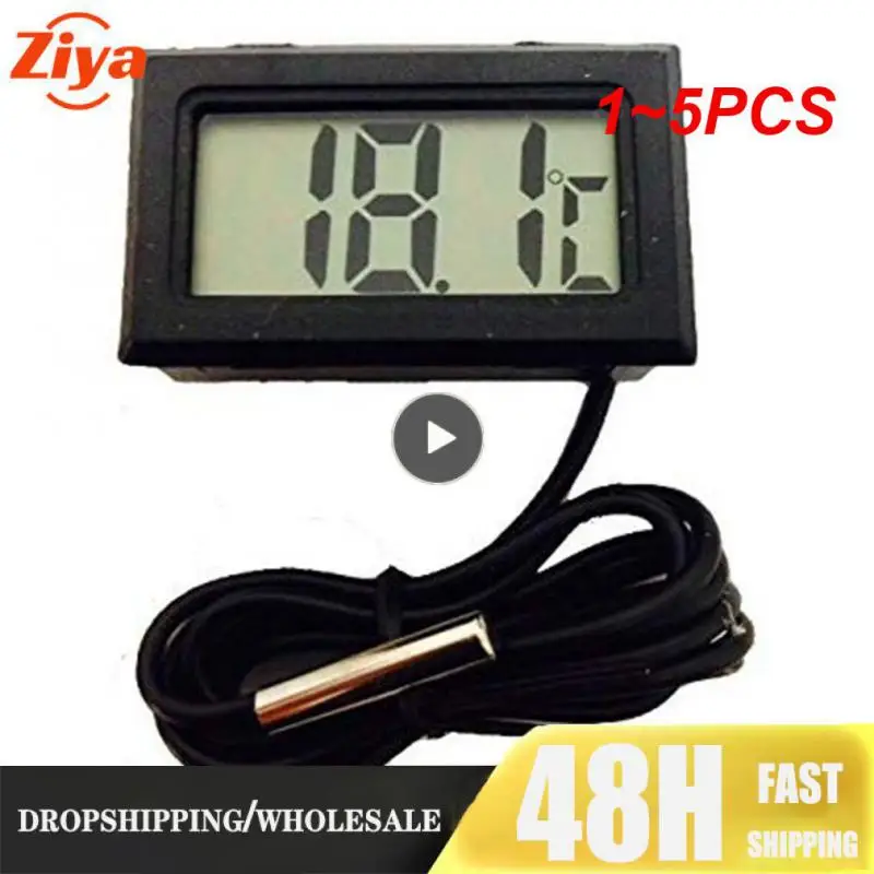 

1~5PCS Mini LCD Digital Thermometer with Waterproof Probe Indoor Outdoor Convenient Temperature Sensor for Refrigerator Fridge