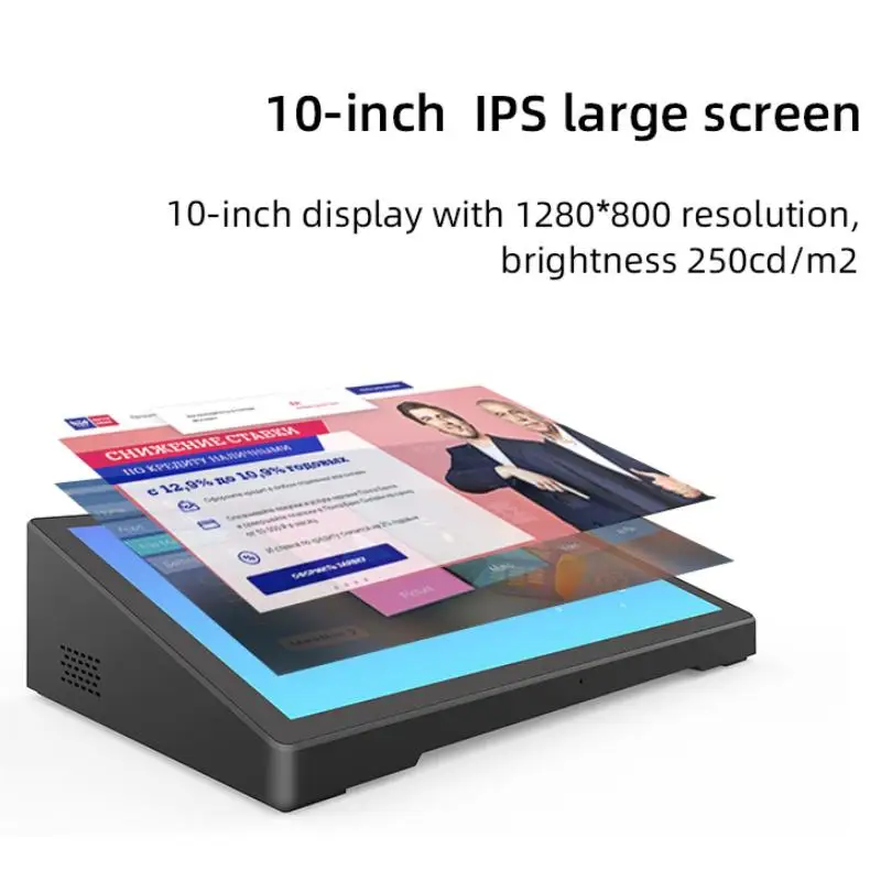 10.1 Inch Desktop Android Tablet With Battery Touch Screen POS Advertising Display Customer Feedback Kiosk WIFI Lan POE HDMI PC