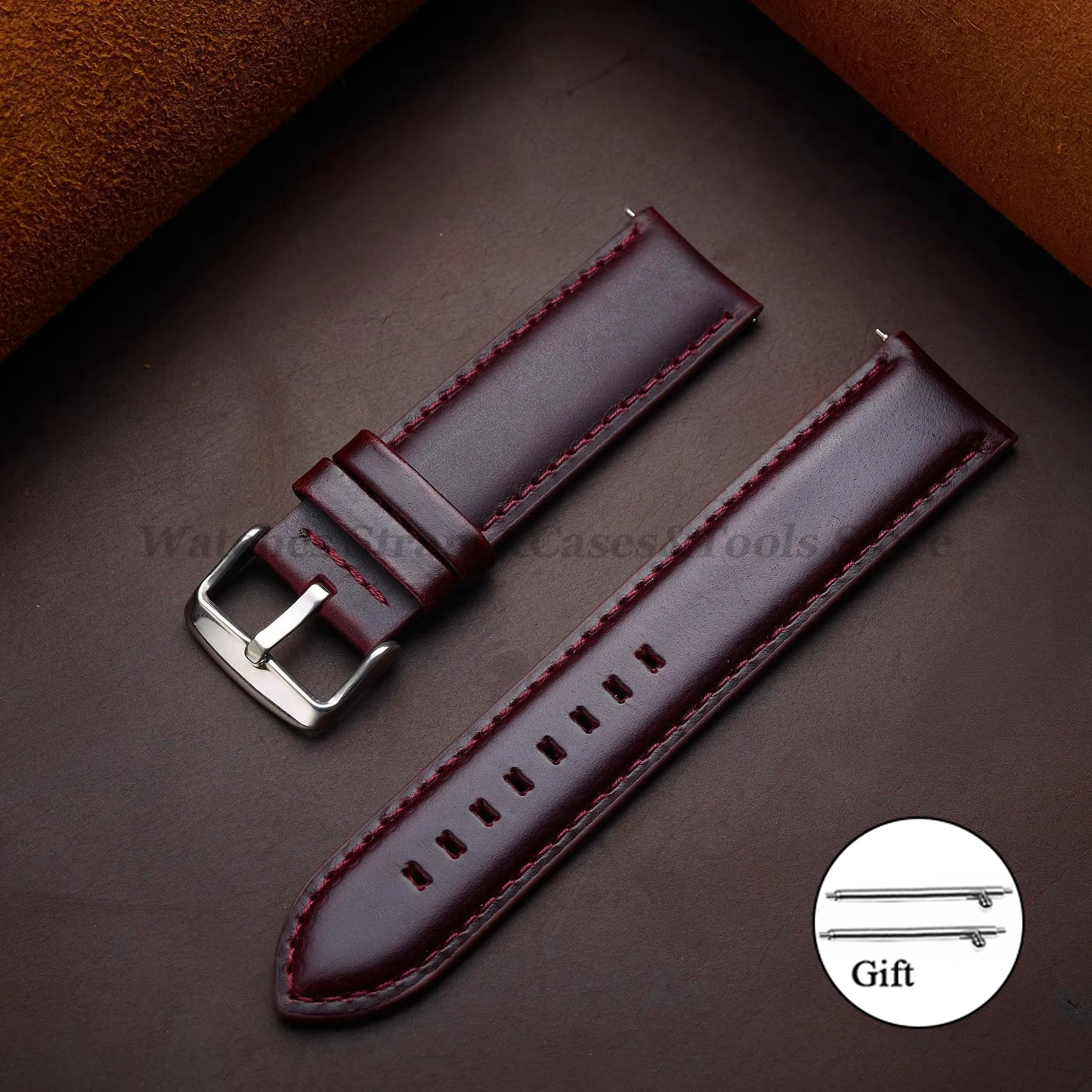 Vintage Cowhide Genuine Leather Quick Release Watch Strap Bracelet