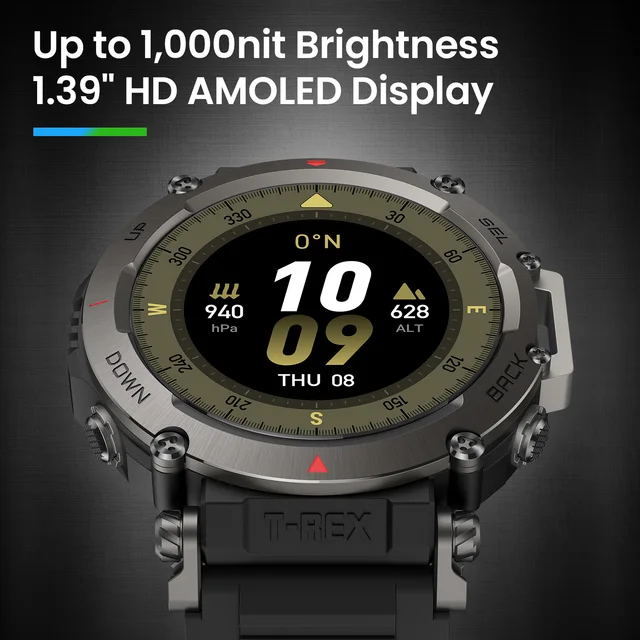 New Amazfit T-Rex Ultra 47mm Smart Watch Rugged Outdoor Military-grade 20-day Battery Life Smartwatch For Android IOS Phone 2