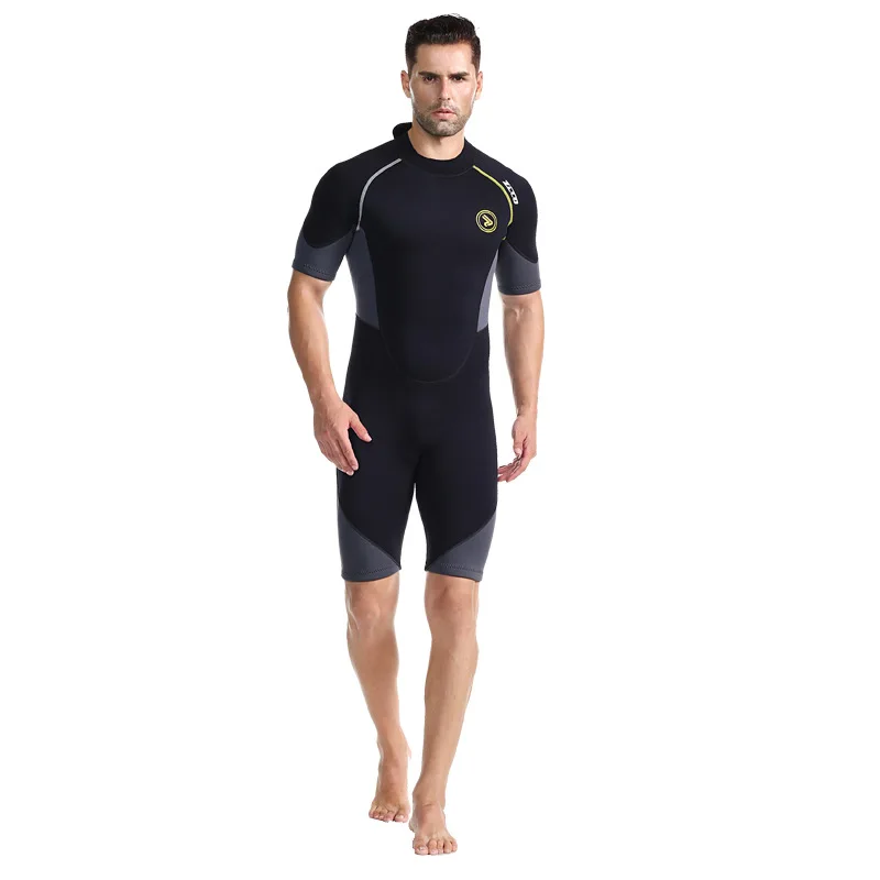 

New Adults 1.5mm Neoprene Wetsuit Men Short Sleeve Diving Suit Kayak Surfing Snorkeling Sunproof Warm One-piece Wet Suit