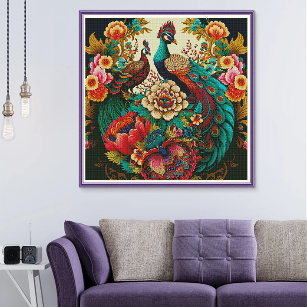 Huacan Kit Ricamo Punto Croce Per Principianti – 3 Pezzi Con Motivi Floreali Stampati, 20x20 Cm, Fai Da Te Creativo
