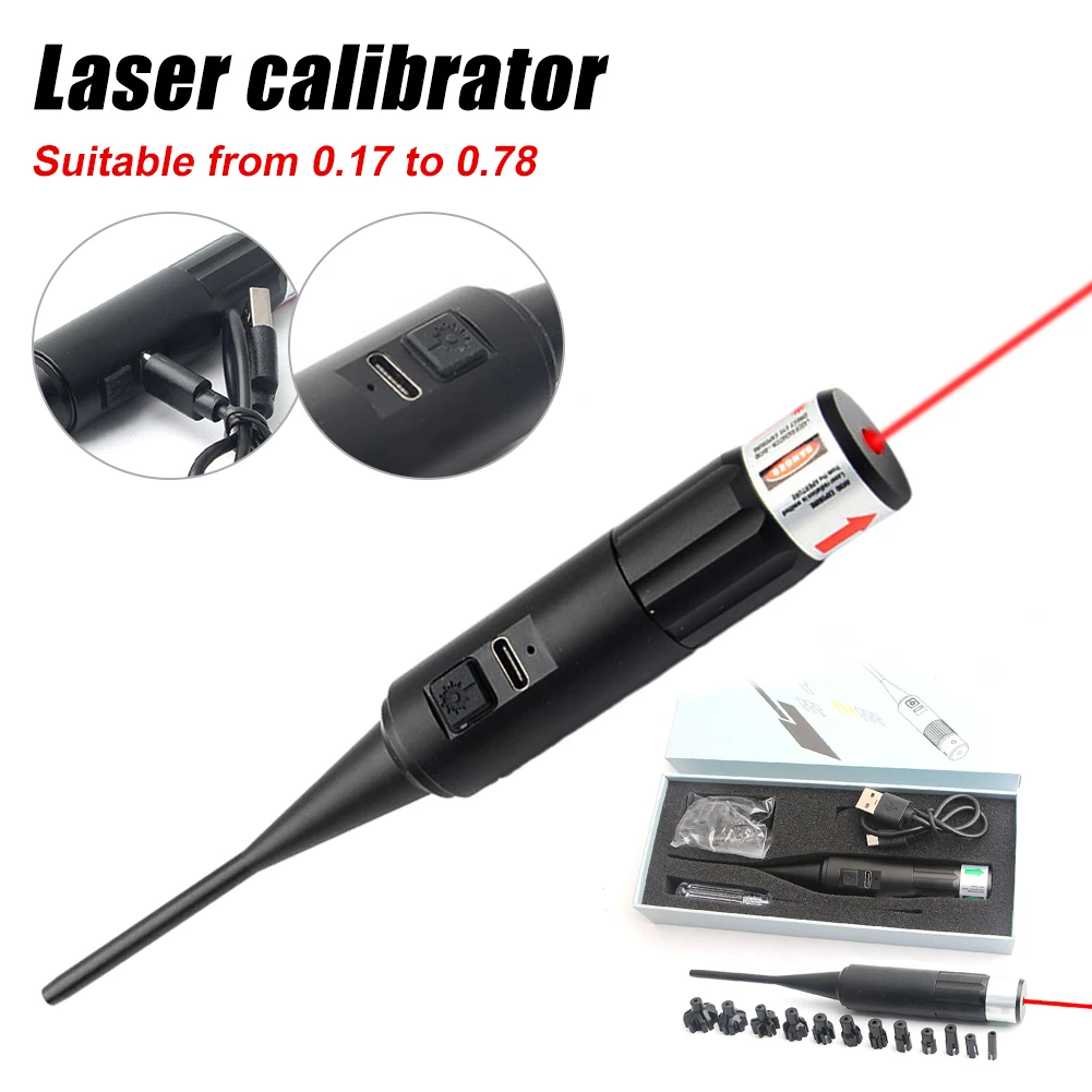 

Tactical Laser Bore Sight Kit For 0.17 To 0.78 Caliber Red Dot Boresighter For Hunting Rifles Pistol Barrel With 12 Bore Adapter