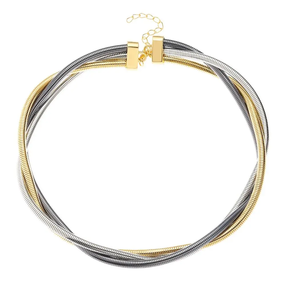 New Alloy Bendable Snake Necklace Silver Color Gold Color Flexible Choker Punk Jewelry Accessories Bracelet