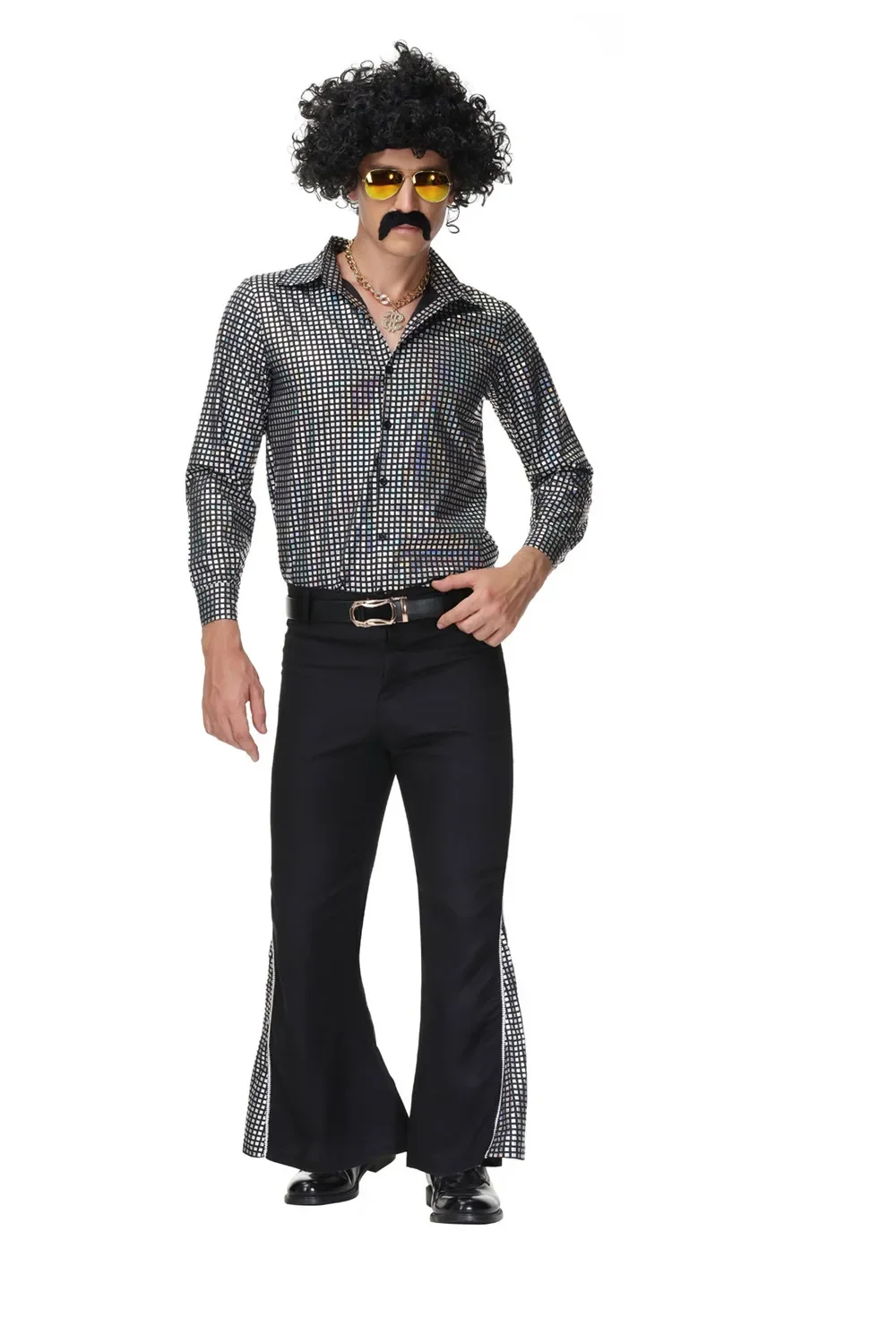 Cosplay Costume Men Festival Costume Set Halloween Retro 70s Hippie