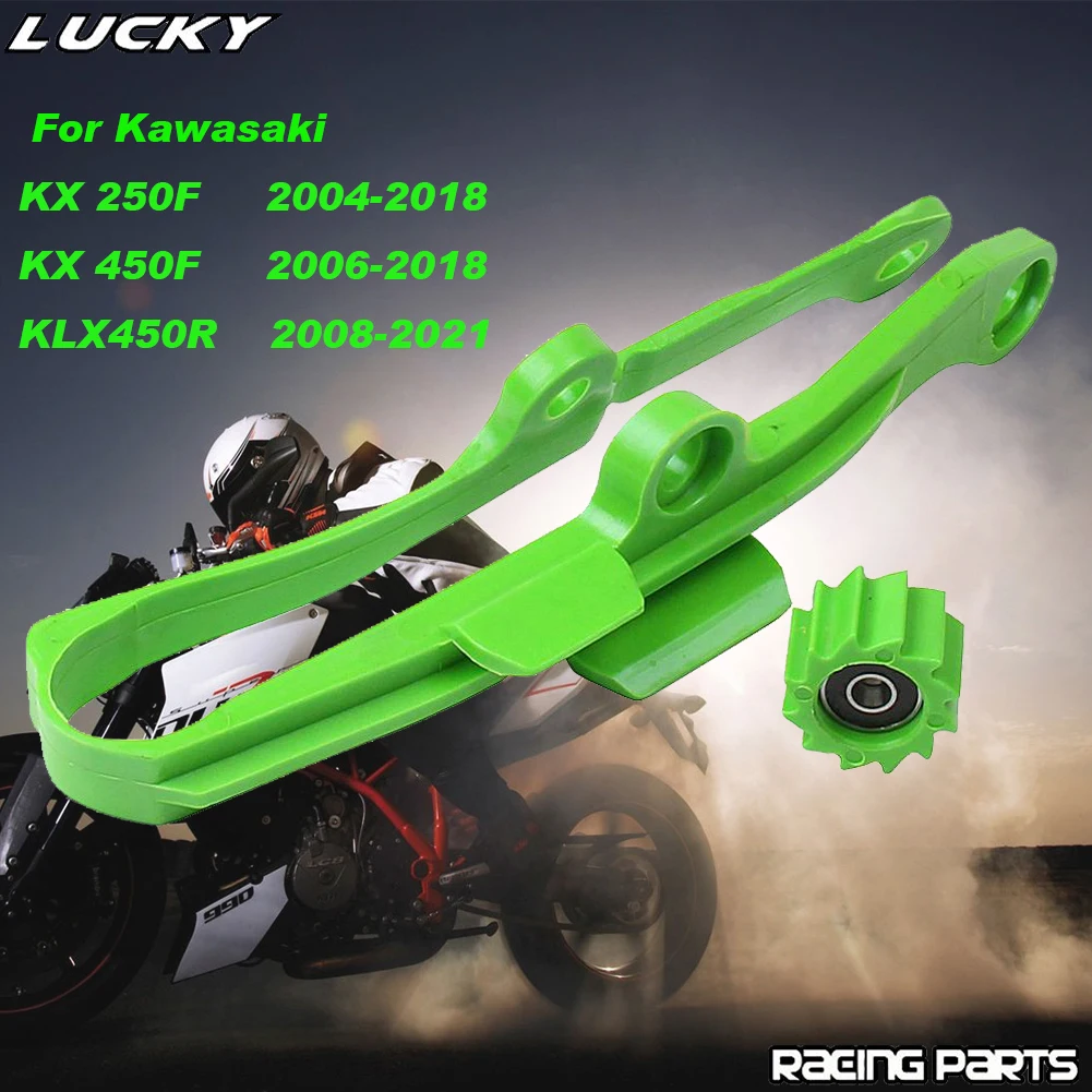 

Motorcycle Green Chain Slider Guide Swingarm Roller For KAWASAKI KXF250 KXF450 KX250F KX450F KXF 250 450 2008-2019 KX 250F 450F