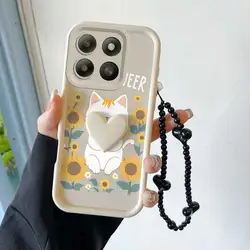3-delige set: Blije Kat Telefoontas met Lanyard en Knutselversieringen