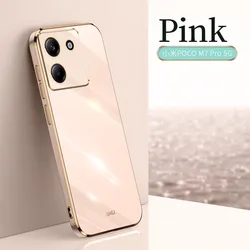 Enhanced Silicone Soft Phone Case with Camera Lens Protection and Back Bumper for Poco M6 Plus (Pink)
