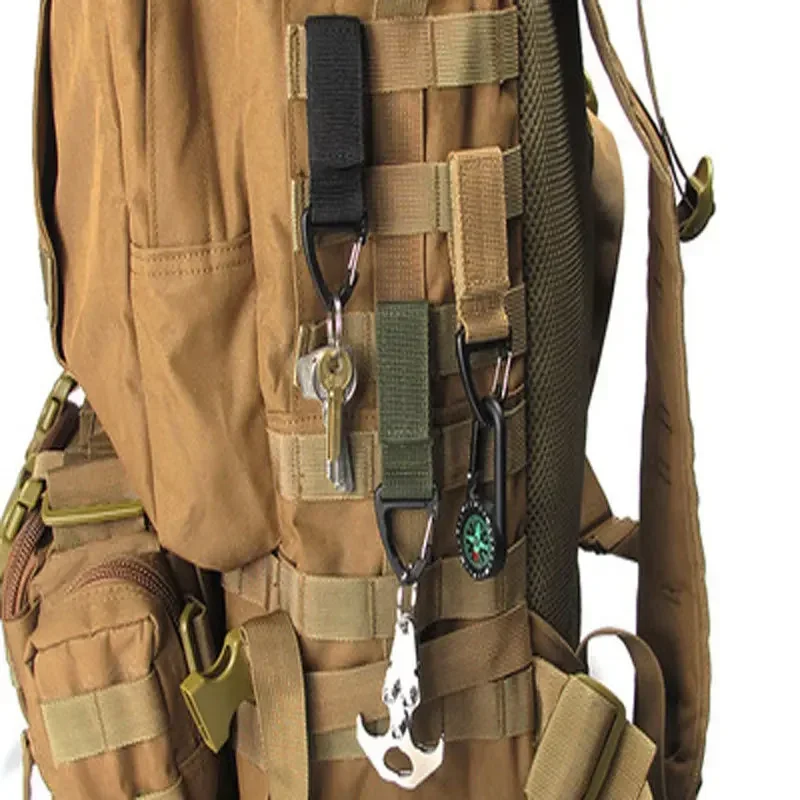 Tactical Hanging Key Hook Clip Clamp Buckle Nylon Webbing Molle Belt Carabiner Outdoor Strap Climbing Accessories key chain clip carabiner belt clip carabiner clips tactical keychain keychain carabiner keychain tool tactical buckle