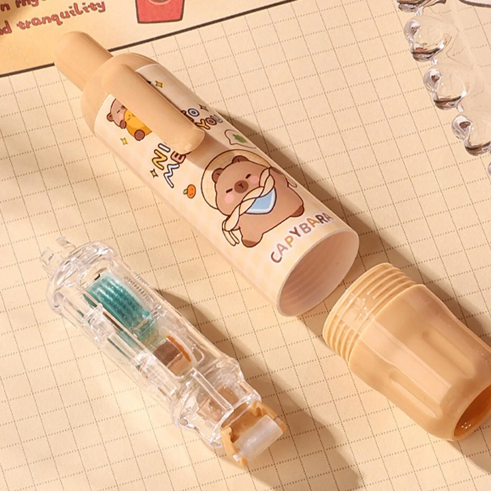 양면 테이프 펜 강력한 접착력 수축식 스크랩북 접착 테이프 롤러 펜 수업용 미술 카드 제작 포장용