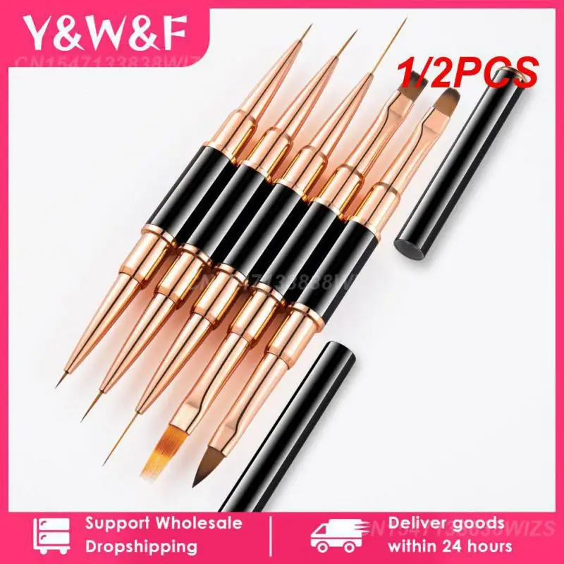 

1/2 шт., двухсторонняя кисть для маникюра, 5/7/9/11/15/20 мм