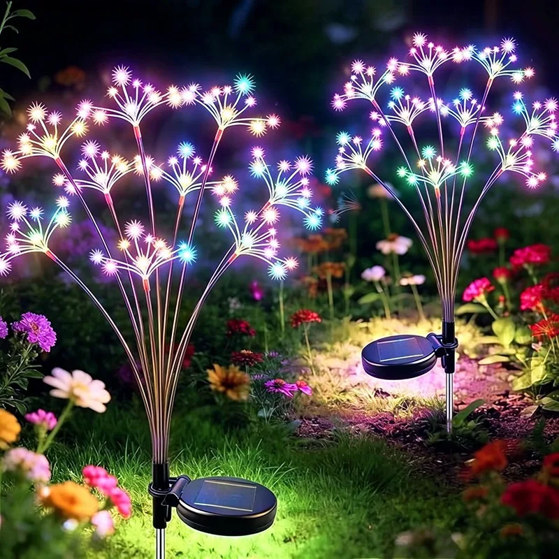 1pc Waterproof Outdoor Decoration Solar Lawn Light Solar Firework Swing Light Flower Decorative Landscape Light Garden Courtyard