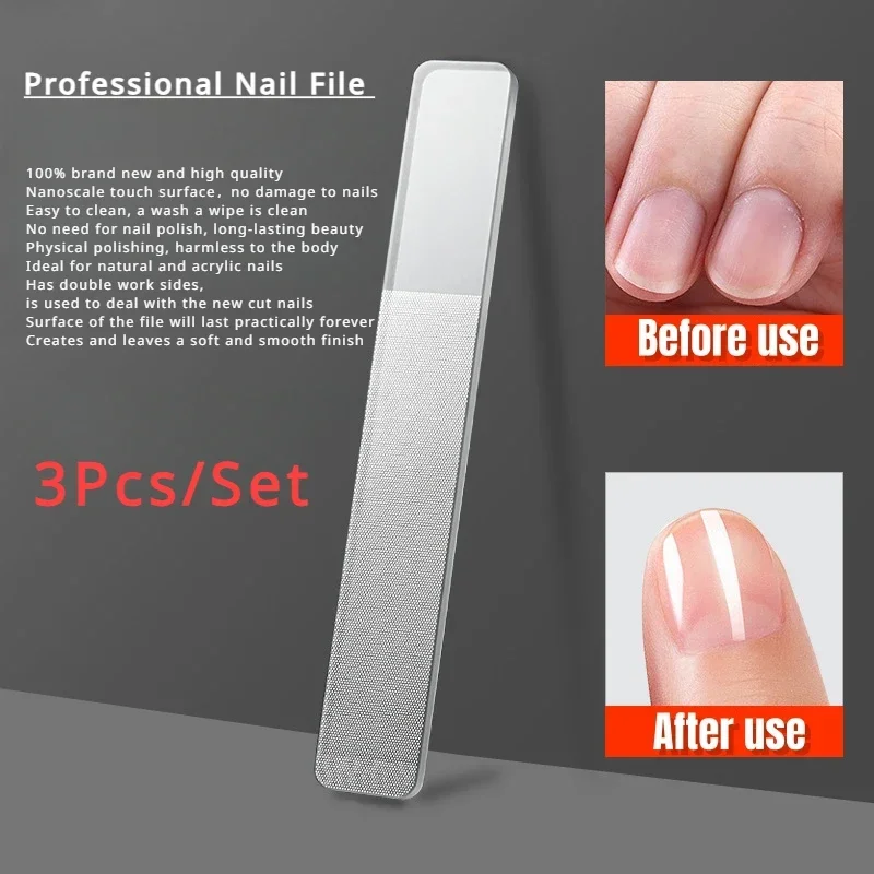 

3Pcs/Set Professional Nail File Nano Polishing Block Sanding for file Manicure Supplies Tools Art Beauty