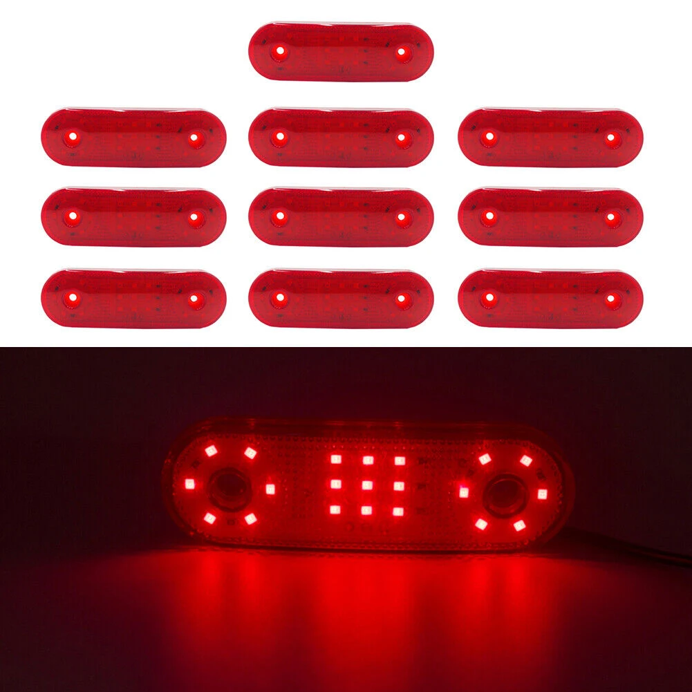 

Signal Light LED SideMarker Light 1-3W 21LED IP67 10Pcs DC12-24V PC White Yellow Indicator Warning Signal Light