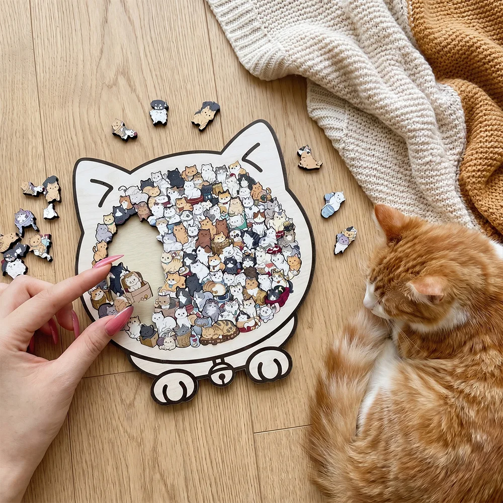 Animal Shape Wooden Jigsaw Puzzle With Stand Screwdriver Tools Adult Stress Relief Puzzle Home Desktop Decor Gift 4