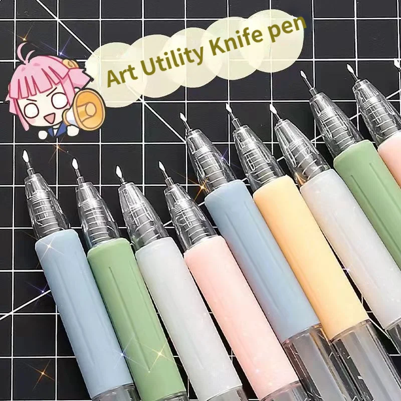 Mini Wrapping Cutting Utility Pen Knife Art Cutter Refillable Blade Paper Cutter Opener DIY Tools Stationery School Supplies 1Pc