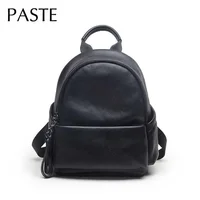 New Big Soft Cow Leather Women Backpack Black Grey High Quality Cowskin Ladies Rucksacks Leisure Business Travel Shoulder Bag 1