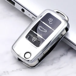Sleek TPU Car Key Case Cover - Premium Protection (Silver)