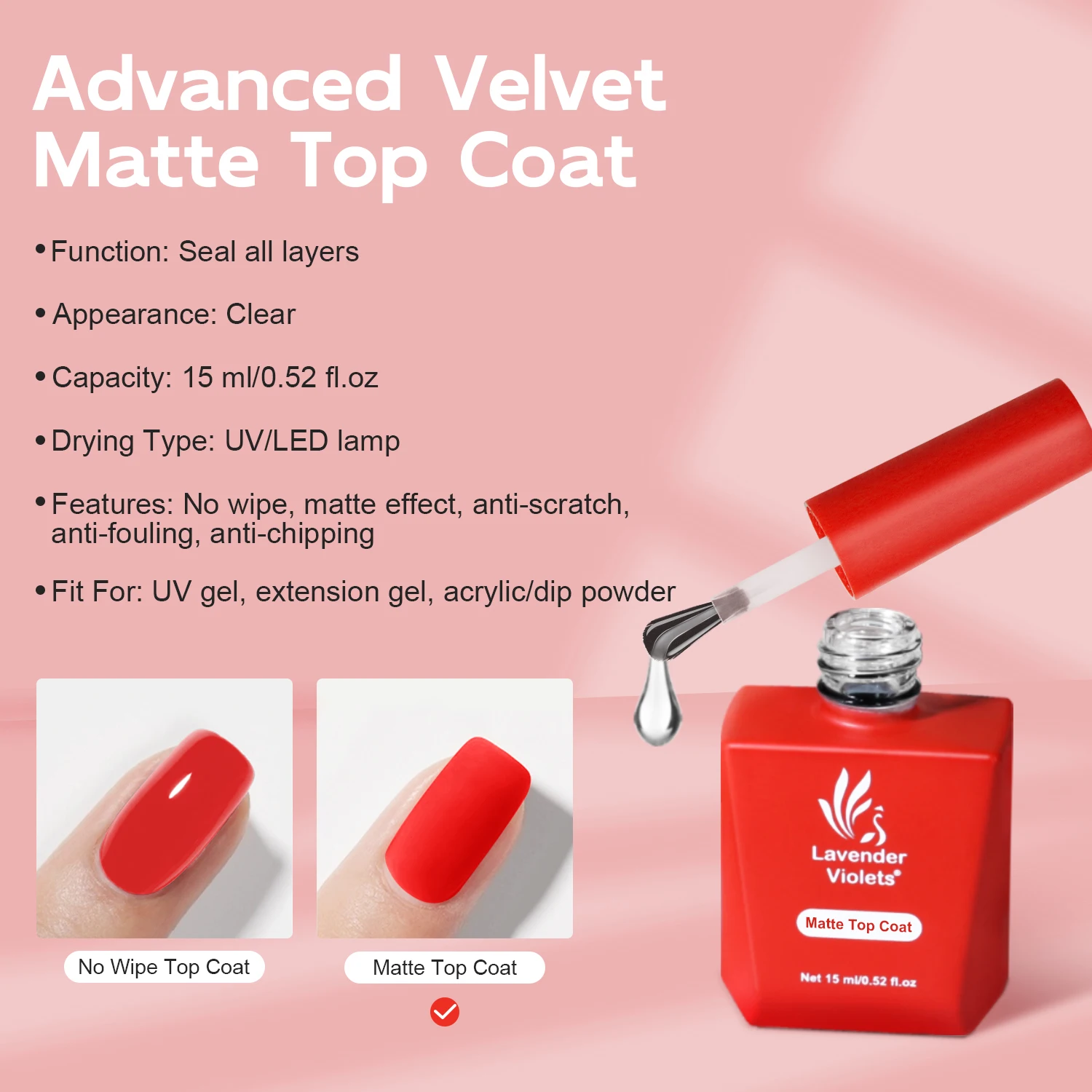 15ml No Wipe Matte Top Coat Soak Off Gel Nail Polish Matte Effect Finish and Long Lasting Women Manicure Salon Home Nail Art gel nail polish,gel nail art set,gel nail varnish
