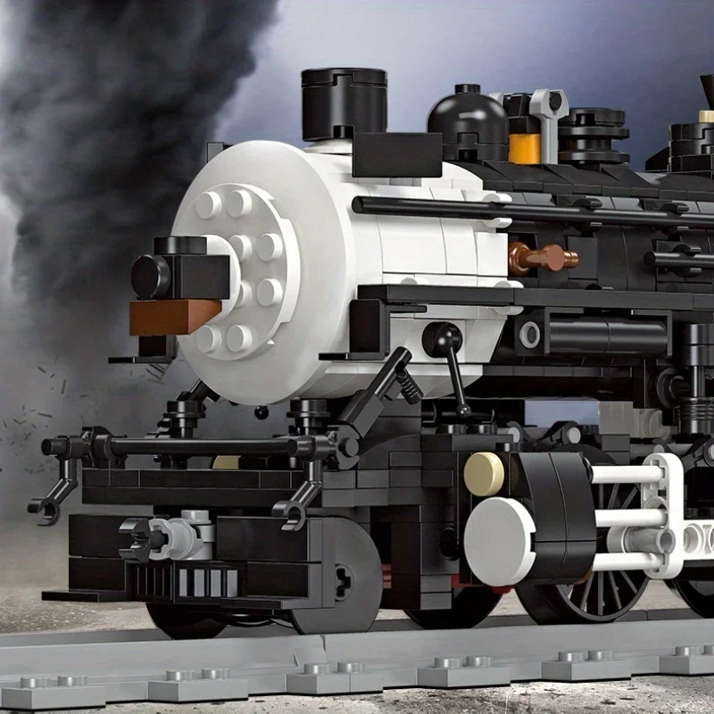 Kreative Dampfzug Eisenbahn serie Bausteine Modell Kinder DIY Stadt Baustein Spielzeug für perfekte Weihnachts geschenk – Detail 11