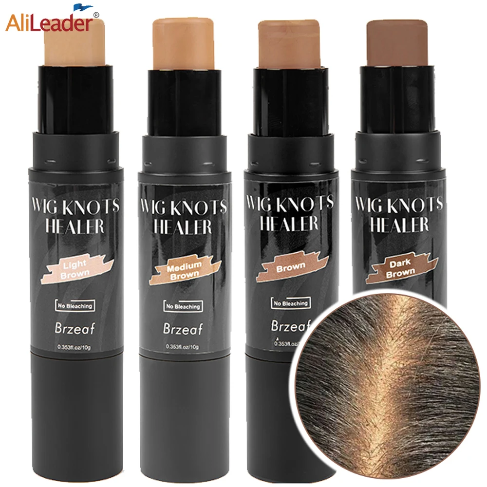 Wig Lace Dye Pen Wig Lace Dyeing Stick with Brush 10G Waterproof Lace Knot Concealer for Wearing Wigs
