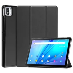 Premium Smart Tablet Case - Tri-Fold PU Leather Stand with Magnetic Closure, Fits 10.1 Inch Tablets for TCL TAB 10s (Black)