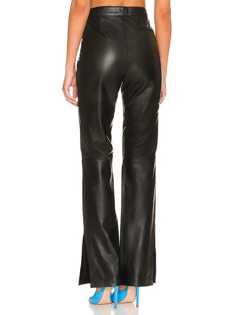 Vintage Stretch Faux Leather Pants Slacks - Upgrade your wardrobe with fashionable and versatile pants.