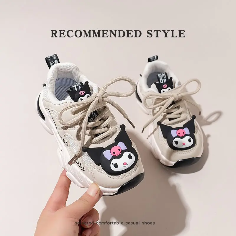 

New Children Kuromi Kawaii Anime Girly Heart Mesh Surface Breathable Sports Shoes Cute Cartoon Soft Sneakers Lovely Toys for Kid