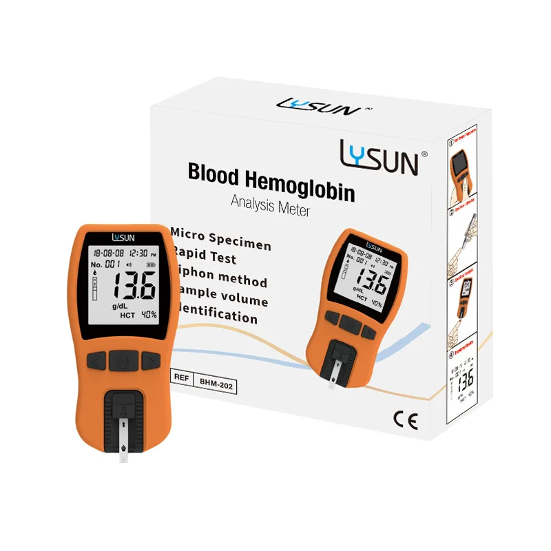 Hemoglobin Analysis Tester Meter Home Hb Analyzer Anemia Tester Strip Heme Test With 50 Test Paper Home Medical Instrument