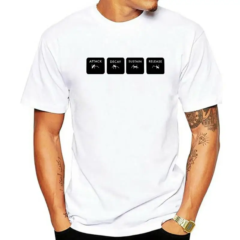 T-Shirt Adsr 100% Cotone Sintetizzatore Moog Roland Music Producer Abeton T Shirt Summer Style Fashion Men T-Shirt
