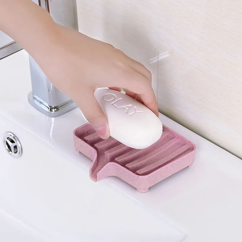 Eco-friendly Diversion Drain Rack Kitchen Mat for Sink Sponge Brush Tray Drainer Soap Cleaning Brush Dish Holder