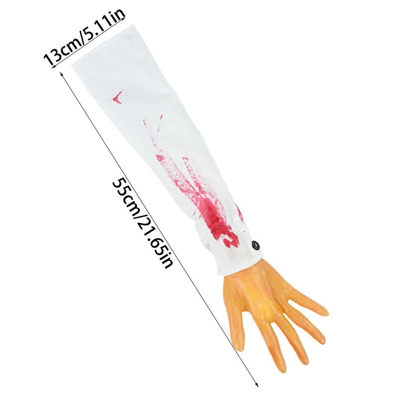 Halloween Horror Fake Arm Hand Gruselige Simulation Lebensgroßer Arm Blutige Halloween Party Dekorationen für Home Bar Spukhaus Prop – Detail 12