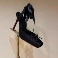 2025 Women Summer High Heeled Shoes for Woman's Square Toe Thin Heels Butterfly-Knot Pumps Sexy Ladies Ankle Strap Wedding Shoes 1