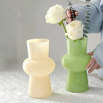Glass Flower Vase Creative Vase Decorative Hydroponic Flower Container Nordic Style Flower Vases Desktop Flower Bottle Decor 5