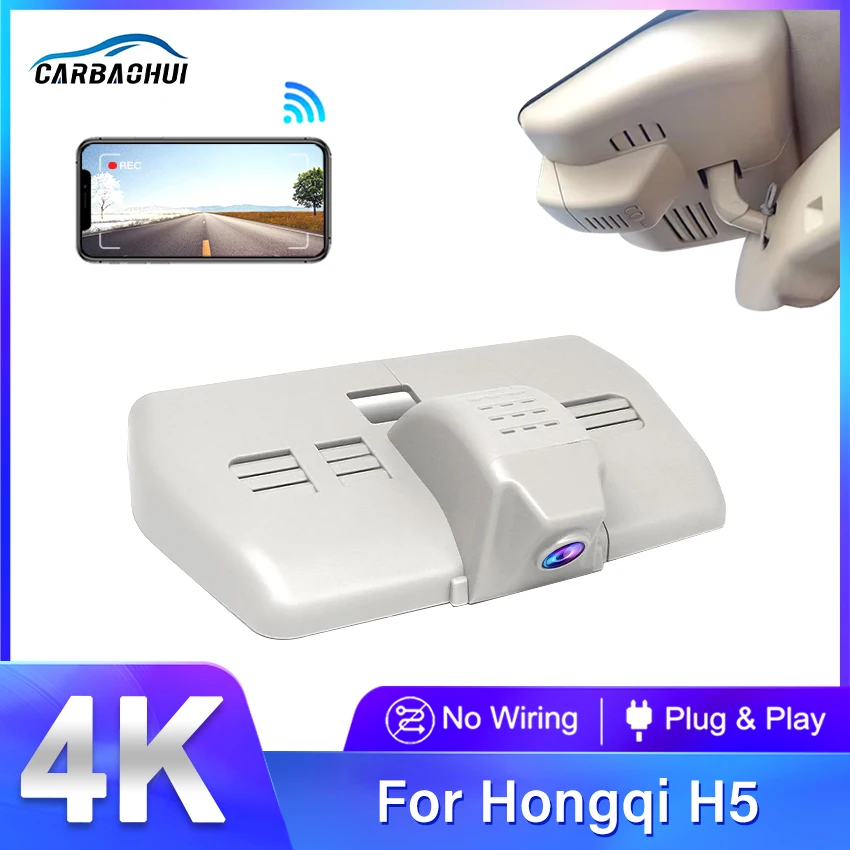 4K 2160P Plug And Play Car Dvr Dash Cam Camera Wifi Driving Videoregistratore Per Hongqi Hong Qi H5 2018-2022 Wireless Dashcam