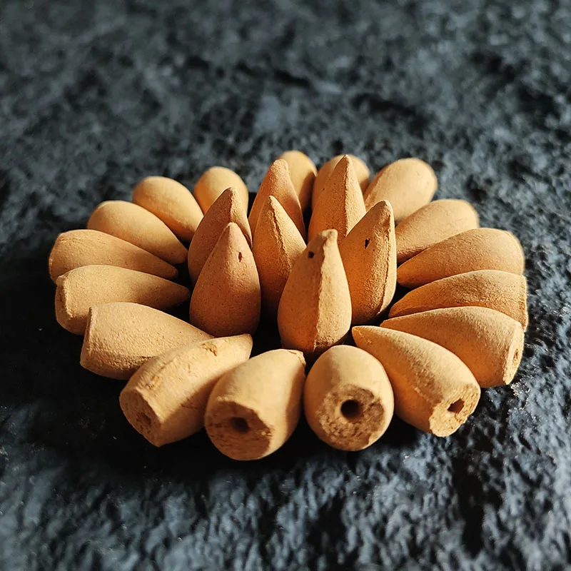 Natural Indian Cone Incense, Rose Scented, for Backflow Burners - Home, Tea Room, Hotel Fragrance