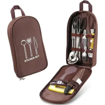 Organizer per Utensili da Cucina da Campeggio, Borsa da Viaggio Portatile per Kit da Cucina e BBQ