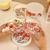 Multi Layer Rotating Transparent Round Jewelry Box for Earrings Studs Necklaces Bracelets Rack Display Shelf Jewelry Storage Box 4